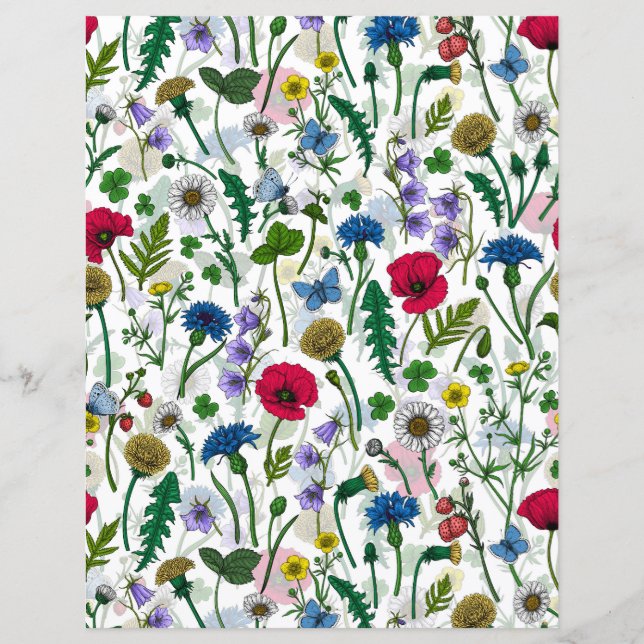 Fleurs sauvages sur blanc cassé (Devant)