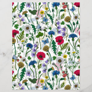 Fleurs sauvages sur blanc cassé