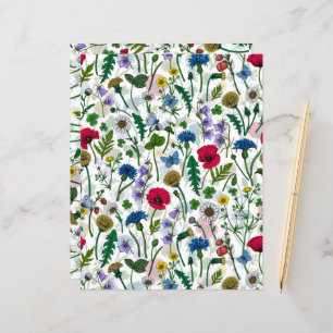 Fleurs sauvages sur blanc cassé