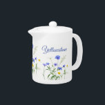 Fleurs sauvages Teapot-Yellowstone<br><div class="desc">Cette théière est présentée en blanc avec une belle impression fleur sauvage de Yellowstone. Petite taille affichée. Customisez cet objet ou achetez tel quel.</div>