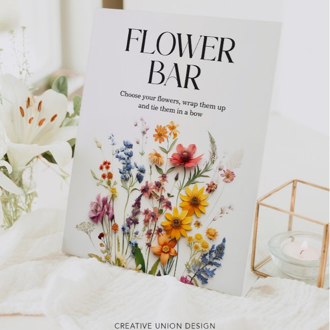 Fleurs Séchées Fleur Sauvage Panneau de Bar de Fle (Créateur téléchargé)