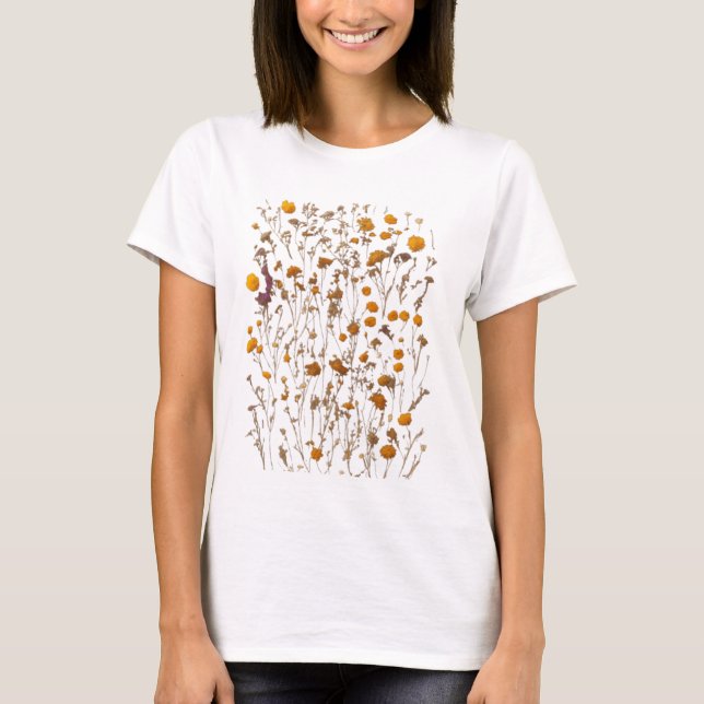 Fleurs séchées Herbarium Élégant T-shirt botanique (Devant)