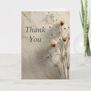 Fleurs séchées sur Carte de remerciements en pierr