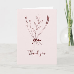 Fleurs simples Carte de remerciements pliée élégan