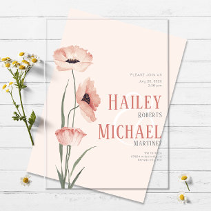 Fleurs simples de corail Invitation acrylique Mari