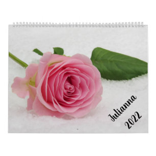 Fleurs simples Nom personnalisé & Calendrier de l'