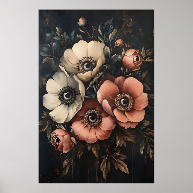 Fleurs Sombres et Lunatiques avec Impression d'Yeu (Devant)