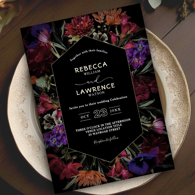 Fleurs sombres et mystérieuses, invitation de mari (Créateur téléchargé)