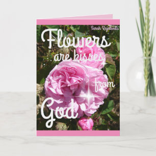 Fleurs sont Baisers Pink Vintage Rose carte floral