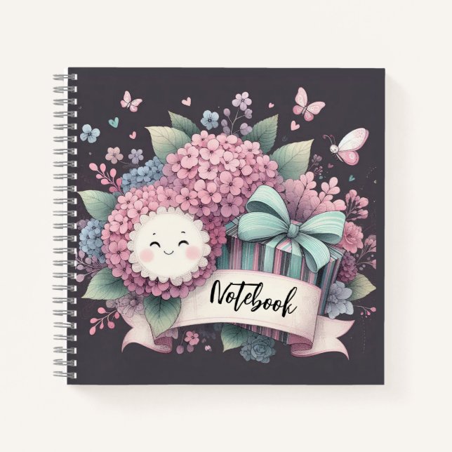 Fleurs souriantes – joli cahier cadeau floral pour (Devant)