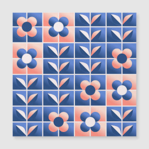 Fleurs stylisées rétro : motif en mosaïque.