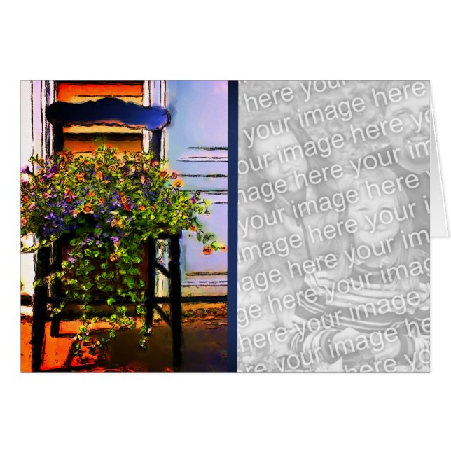 Fleurs sur chaise Carte photo aquarelle (Devant Horizontal)