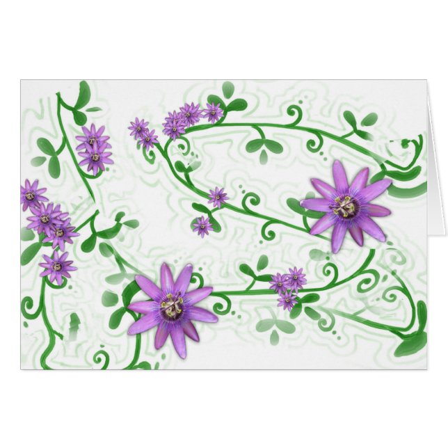 Fleurs sur la carte de vignes (Devant horizontal)