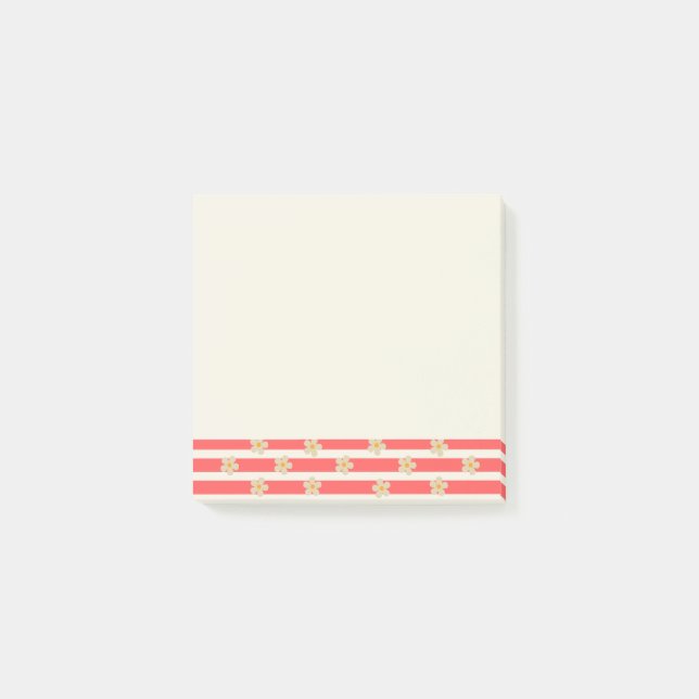 Fleurs sur Post-It® Notes rayées (Devant)