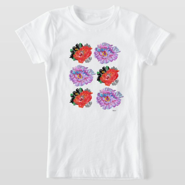 Fleurs T-shirt filles (Poser)