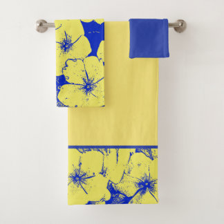 Fleurs tropicales bleues jaunes