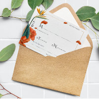Fleurs tropicales Carte RSVP de mariage classique