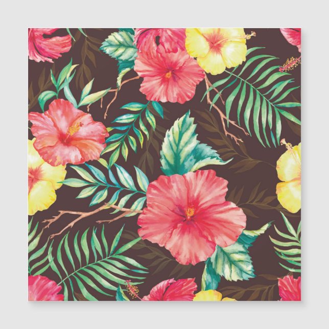 Fleurs tropicales colorées Arrière - plan foncé (Devant)