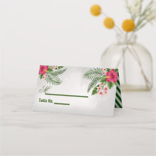 Fleurs tropicales et Cartes de Mariage Feuille