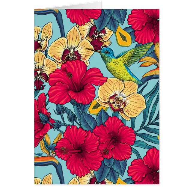 Fleurs tropicales et colibri - Botanica d'été (Devant)