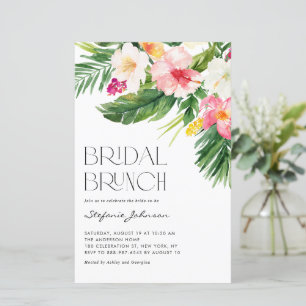 Fleurs tropicales Invitation de Brunch nuptial d'é
