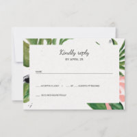Fleurs tropicales mariage photo RSVP