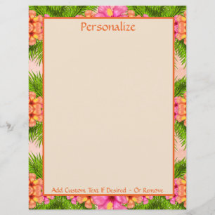 Fleurs tropicales Orange Rose Floral Personnalisé