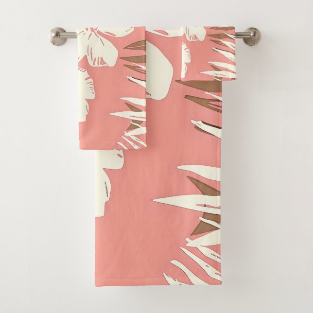 Fleurs tropicales sur arrière - plan de couleur pê (En situation)