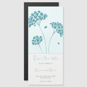 Fleurs turquoise mignonnes Enregistrer la date mag