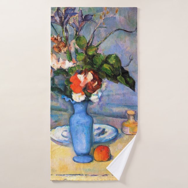 Fleurs Vase Bleues, Paul Cezanne (Serviette de bain)