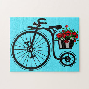 Fleurs Vélo Jigsaw Puzzle Cadeau
