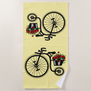 Fleurs Vélo Serviette de plage - Votre couleur