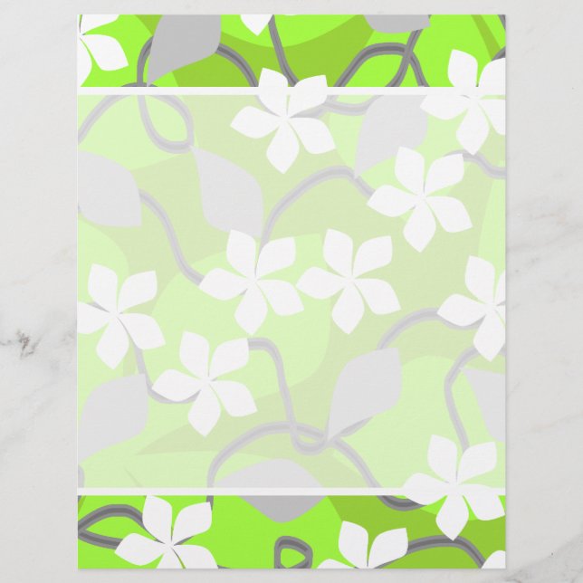 Fleurs vert et blanc. Modèle floral. (Devant)
