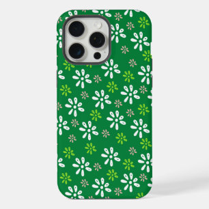 Fleurs vert foncé Motif iPhone 15 Pro Max Coque