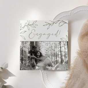 Fleurs Vert Sauge Boho Ajouter une photo Engagemen