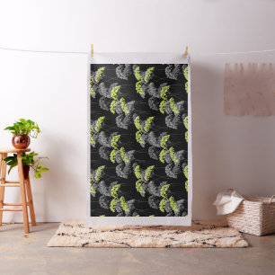 Fleurs vertes de chaux dans le tissu de nuit