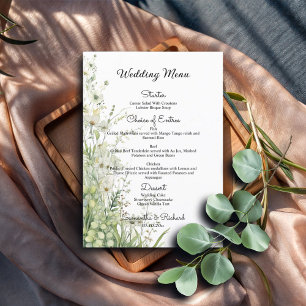 Fleurs vertes Dusty Sage 5x7'' Menu Mariage