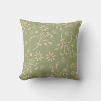 Fleurs vertes et crème Coussin MOJO américain