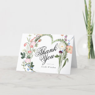 Fleurs vertes sauvages Merci wedding shower