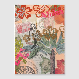 Fleurs Vintage Hula Coloré Hawaïen Tropical