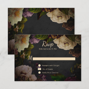 Fleurs Vintage Moody sur fond noir RSVP