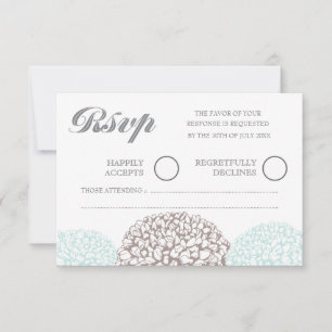 Fleurs Vintages Aqua Blue Wedding RSVP