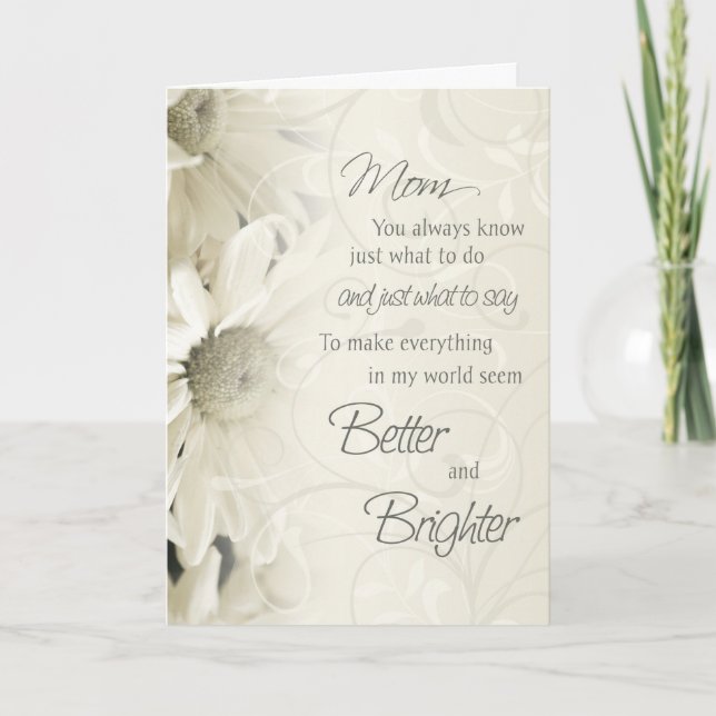 Fleurs Vintages blanches Carte d'anniversaire (Devant)