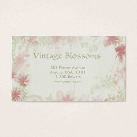 Fleurs vintages cartes de visite