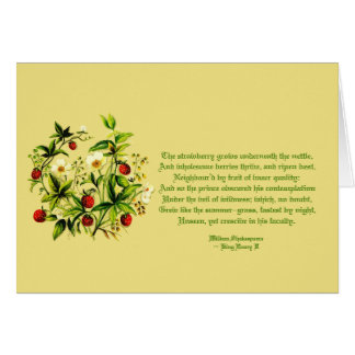Fleurs vintages de carte de fraises de Shakespeare