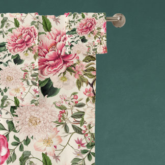 Fleurs vintages du Jardin Botanique Motif Bath Tow