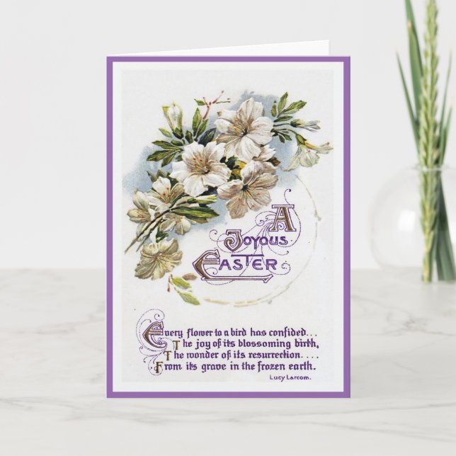 Fleurs vintages et carte Pâques Verse (Devant)