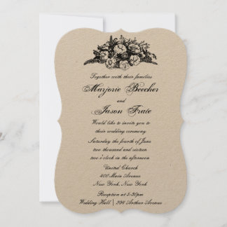 Fleurs Vintages fantaisie Faire-part de mariage no