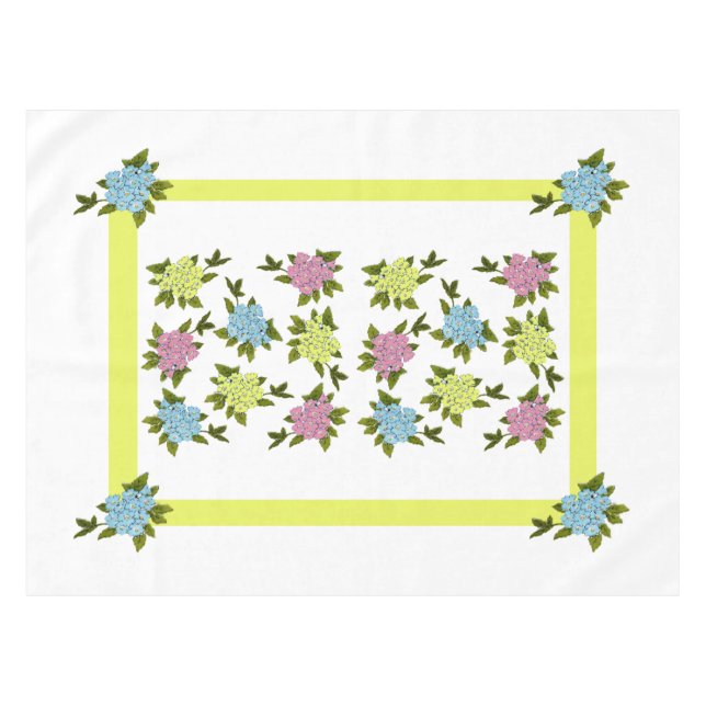Fleurs vintages Jaune 52 X 70 Nappe (Devant (Horizontal))