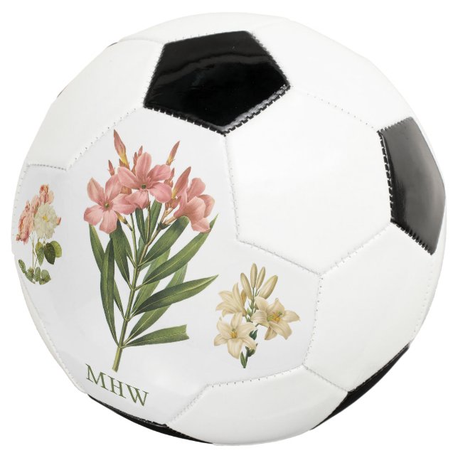 Fleurs vintages monogramme personnalisé ballon de  (3/4)